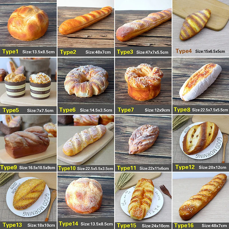 Yapay Ekmek Simülasyon Gıda Modeli Sahte Çörek Ev Dekorasyon Vitrin Fotoğraf Sahne masa süsü Komik Fav