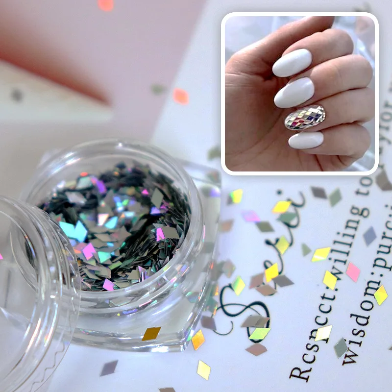 1 kutu holografik AB lazer özel şekilli karışık parlak pullu glitter 2mm nail art Manikür Dekorasyon aksesuarları aracı