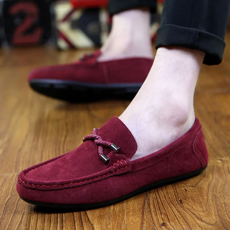 Keten Nefes Düz Renk Kayma Erkekler sürüş ayakkabısı İlkbahar Ve Sonbahar Yeni Stil Nefes erkek Bezelye Ayakkabı İngiliz Sneakers