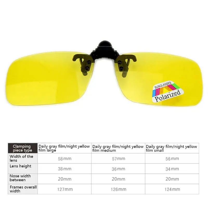 2022 Yeni Gündüz Gece Görüş Polarize Sürüş clip-on Flip-up Lens Güneş Gözlüğü Gözlük