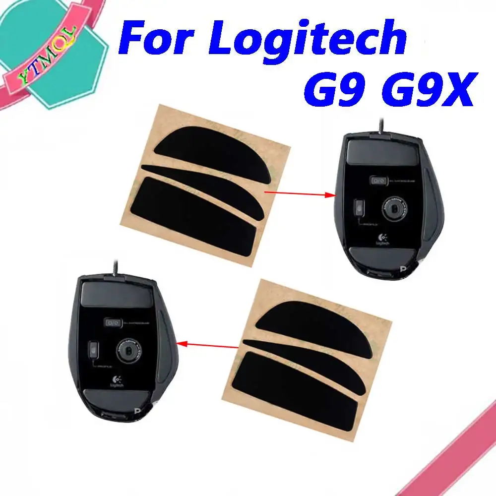 Sıcak satış 1-10 takım Mouse Ayaklar Paten Pedleri Logitech G9 G9X kablosuz Fare Beyaz Siyah Anti patinaj etiket değiştirme