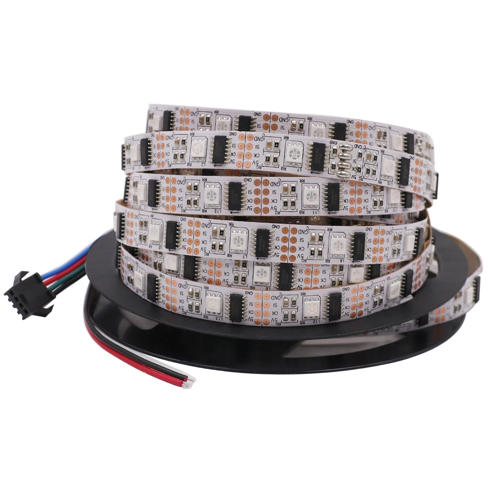 1 M 5 M WS2801 2801 Beyaz Siyah PCB Rüya Renk 5050 RGB LED Şerit bant ışık Ayrı Ayrı adreslenebilir 32 LEDs DC 5 V