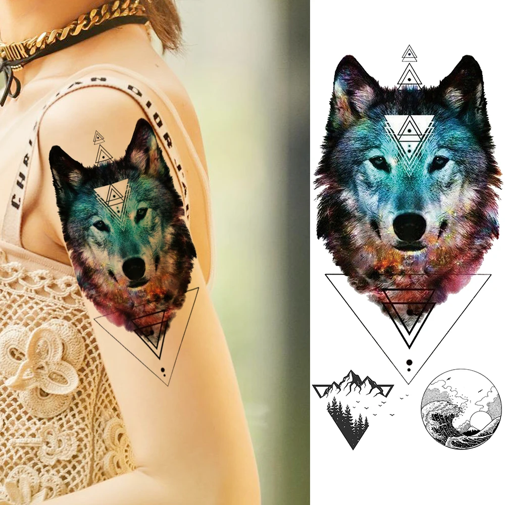 Suluboya Lavanta Geçici Dövmeler Sticker Sahte Tilki Dreamcatcher Hummingbird Dövmeler Kadın Erkek Vücut Sanatı Su Geçirmez Dövme
