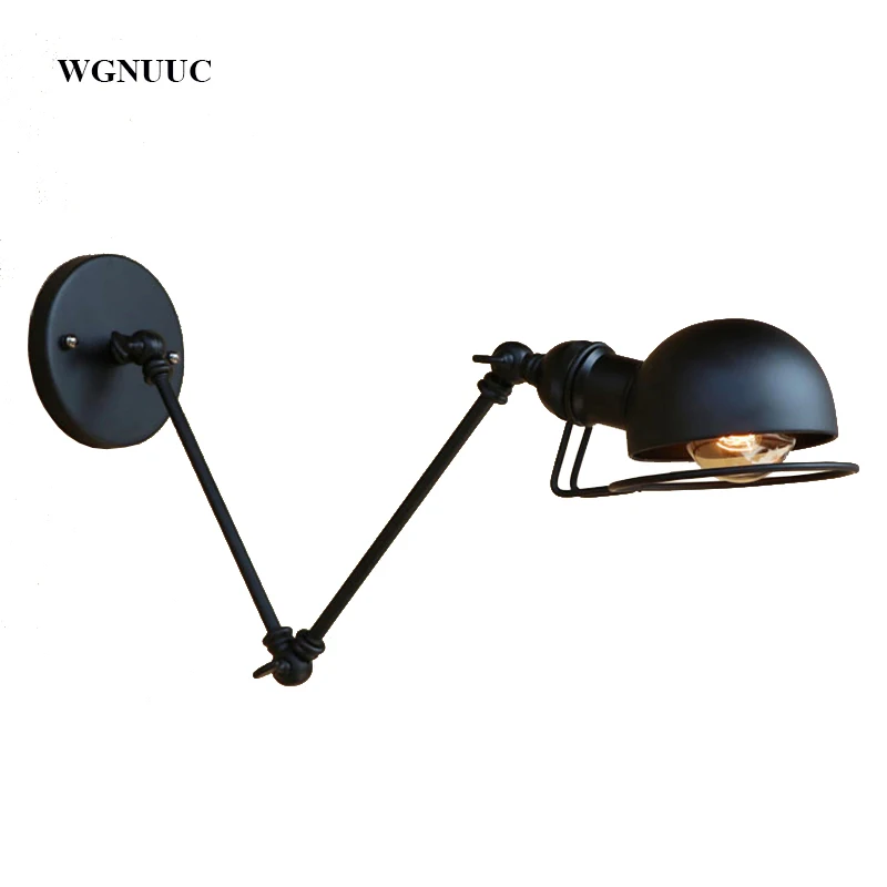 Yeni Vintage sanayi stil loft yaratıcı minimalist uzun kol duvar lambası ayarlanabilir kolu Metal rustik ışık aplik fikstür