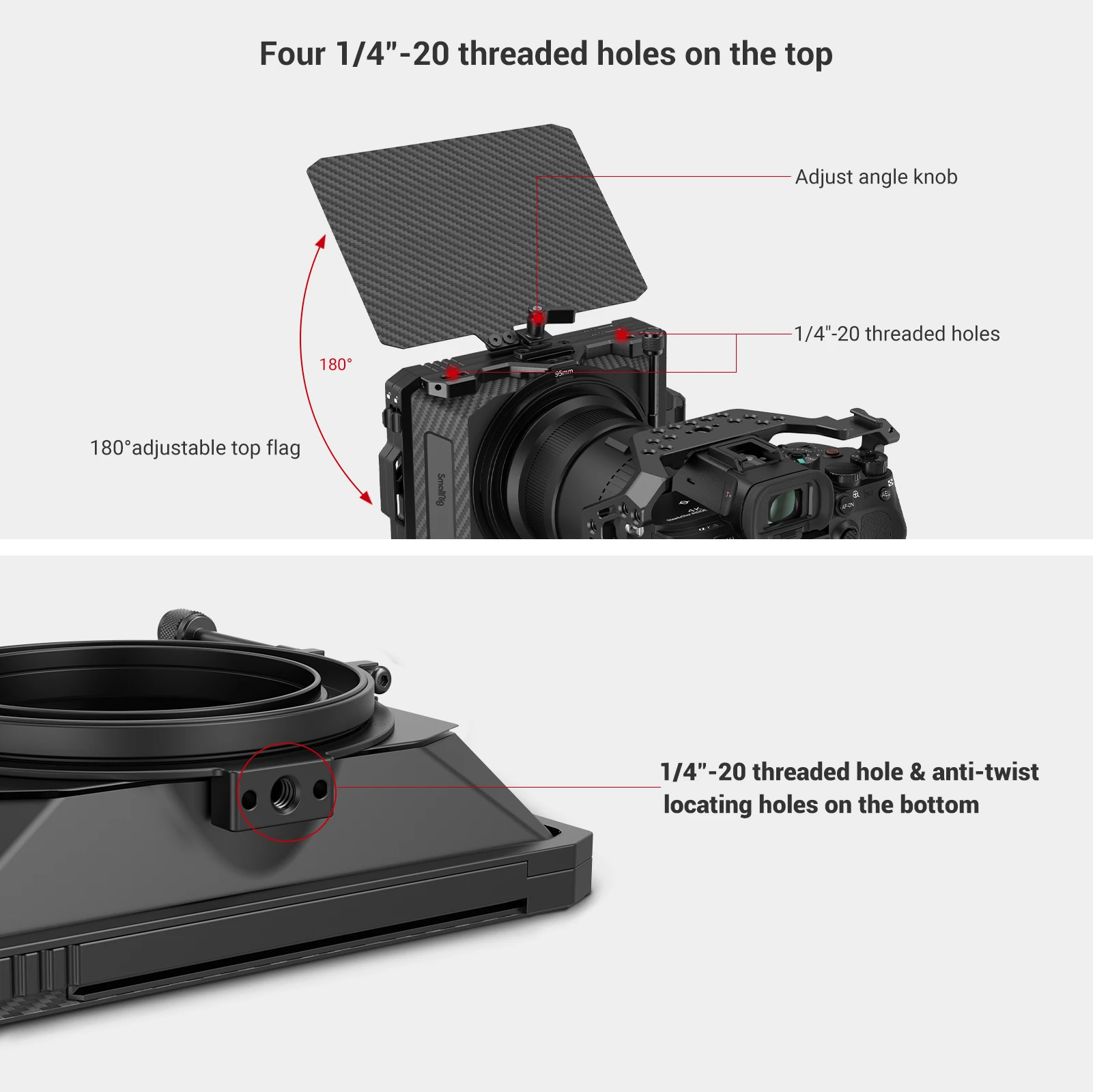 SmallRig Mini mat kutu Aynasız DSLR kameralar ile Uyumlu 52mm/55mm/58mm/62mm/67mm/72mm/77mm/82mm / 86mm Lens - 3196