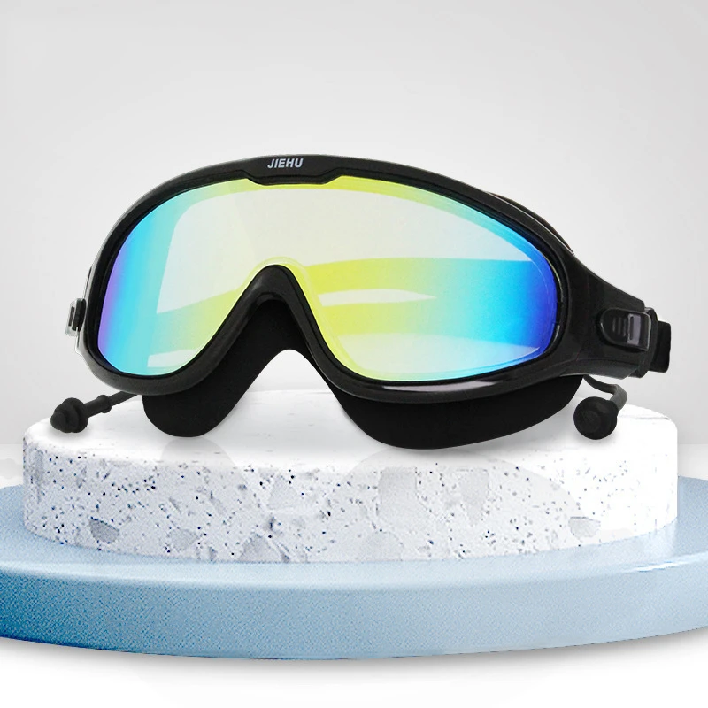 Profesyonel yüzücü gözlükleri Hipermetrop Miyopi Optik Anti-Sis Yüzmek Gözlük Düzeltici Şnorkel Maske Ücretsiz Kulak Tıkacı