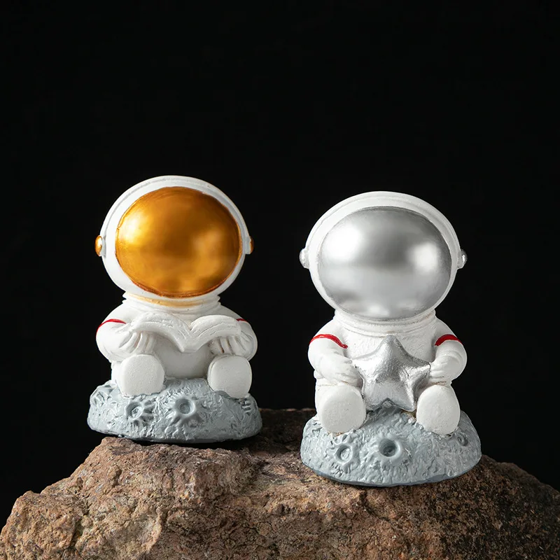 Sevimli Reçine Astronot Figürleri Heykeli Heykel Spaceman Minyatürleri Süsler Kek Dekorasyon El Sanatları Çocuklar Hediye Ev Dekor