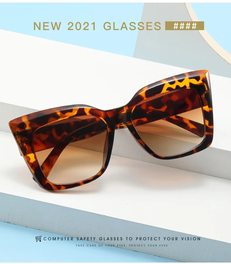 Moda Kare Güneş Kadınlar Vintage Kedi Gözü Tasarımcı Boy güneş gözlüğü UV400 Açık Oculos De Sol UV Koruma