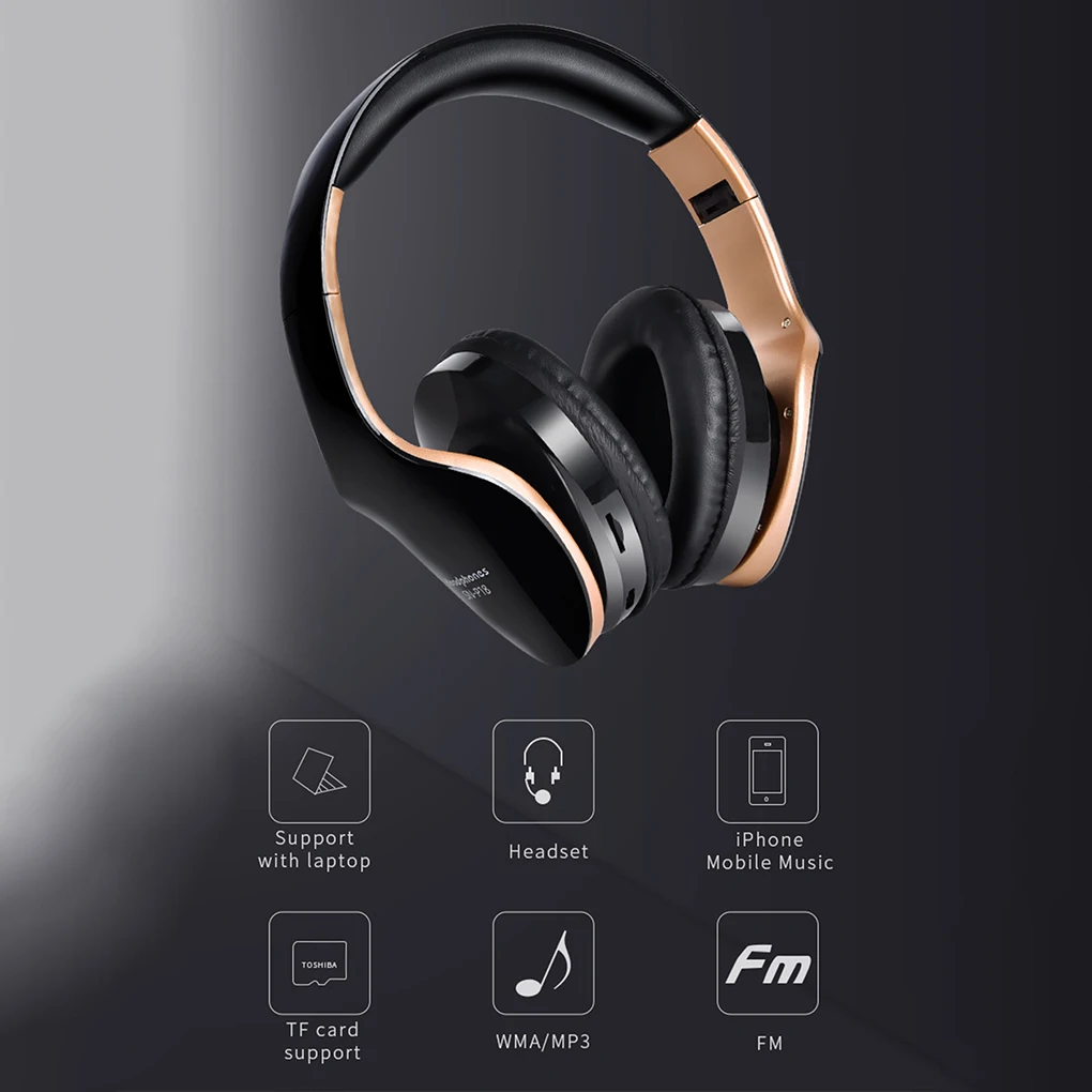 SN-P18 Kulaklık Bluetooth Kablosuz Kulaklık Katlanabilir El Ücretsiz Spor Sürüş Oyun Kulaklık